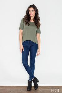 Dark Green Classic Style Cut Out Back T-shirt