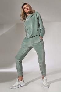 Mint Green Velveteen Hooded Sport Blouse