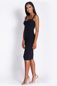 Black Bodycon Evening Midi Dress