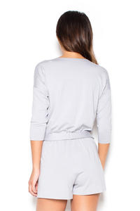 Dark Grey Wrap Front Summer Jumpsuit