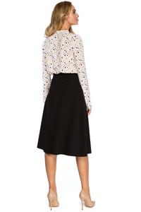 Black Flared Classic Midi Skirt