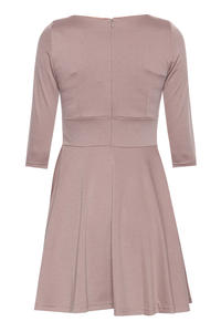 Beige Giggly Fashion Flared Skirt Dress
