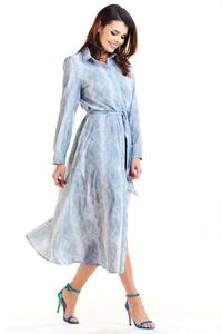 Gray Long Leopard Shirt Dress
