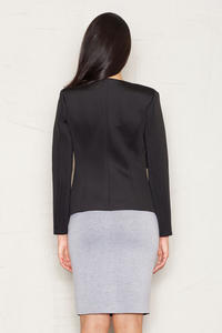 Grey Flecked Pencil Skirt with Hem Emblem