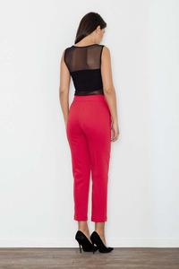 Red Elegant Cigarette Pants