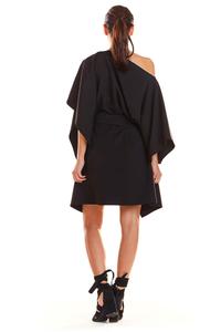 Black Kimono Dress with Belt