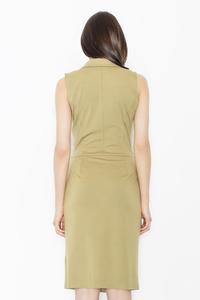 Olive Green Knee Lenght Shirt Dress