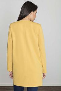 Yellow Round Neckline Open Ladies Blazer