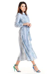 Gray Long Leopard Shirt Dress