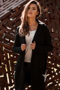 Long Cardigan without Clasp (Black Silver)