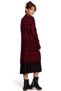 Maxi Patterned Cardigan with Rounded Hem (Pattern 2)