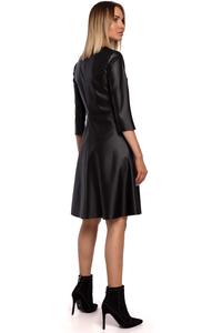 Flared Midi Dress 3/4 sleeves (Black)