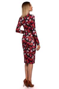 Turtleneck Midi Pencil Dress (Flowers)