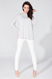 Light Grey Loose Deep Back Cut-ot Blouse