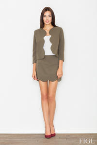 Olive Green Set Mini Dress+Short Blazer