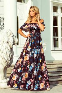 Black Flowers Maxi Elegant Dress