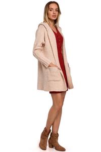 Warm Oversized Sweater with a Hood (Beige)