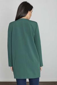 Green Round Neckline Open Ladies Blazer