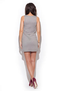 Grey Sleeveless Chic Dress with Back Zipper Fastening