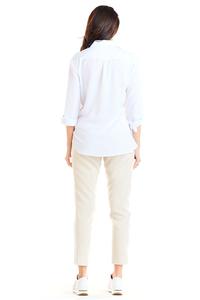 Beige Casual Pants With Stripes