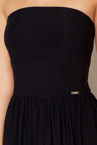 Black Bandeau Maxi Dress with Side Slit